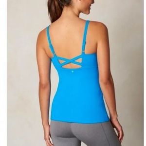 PrAna Yoga Strappy Top Bra Blue UPF Bright Elect